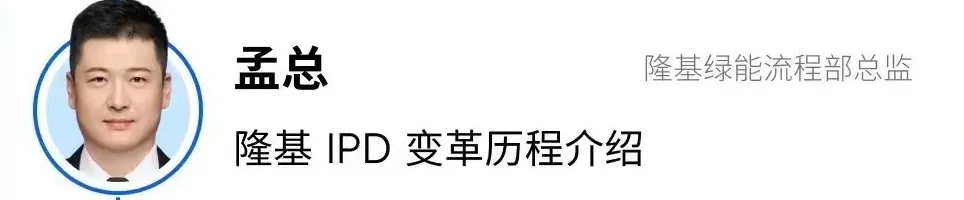 孟总分享卡片，主题为隆基 IPD 变革历程介绍