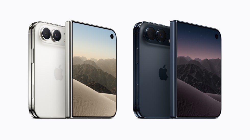 星白色与夜空色iPhone Duo的正面和背面产品展示